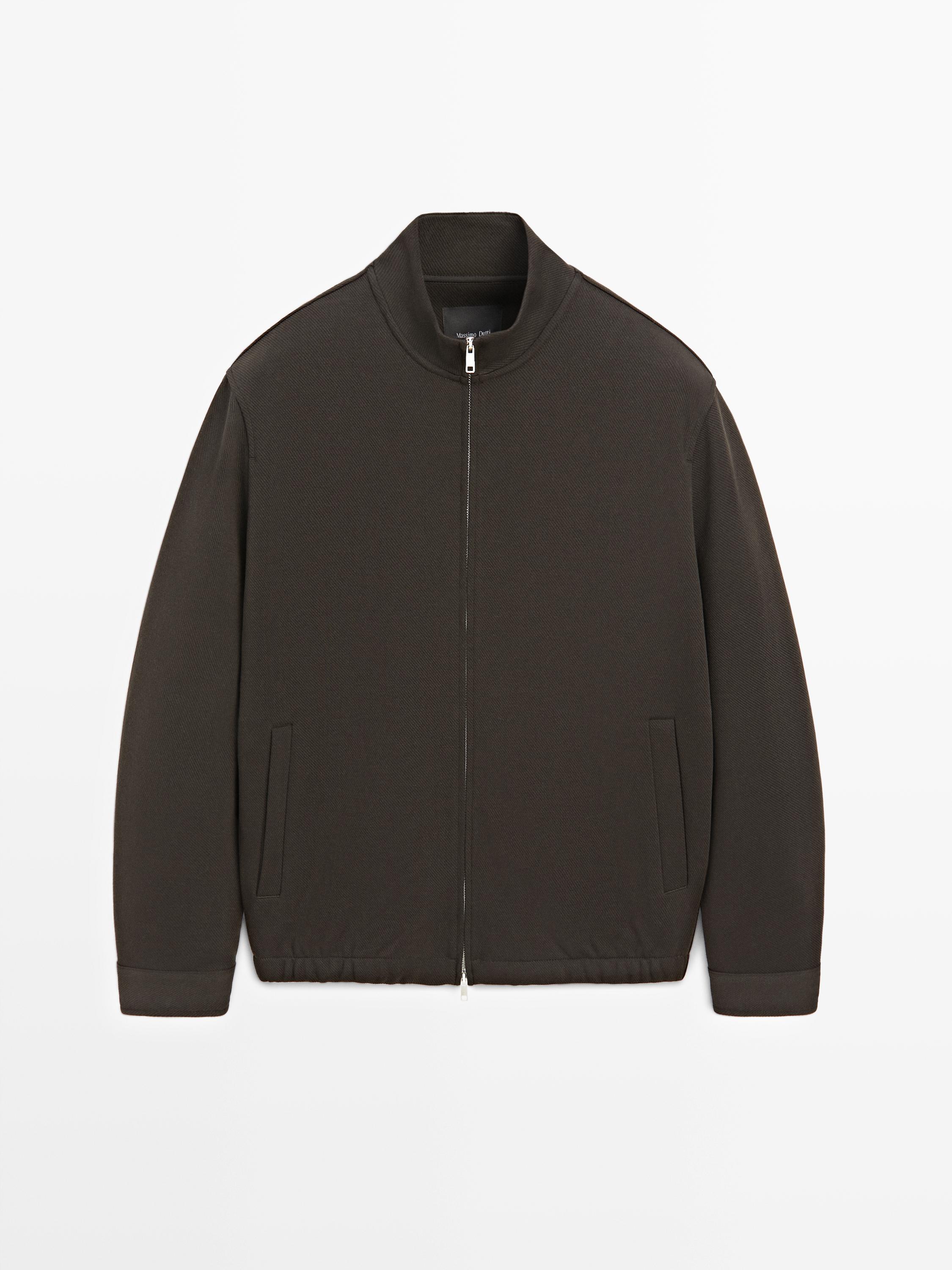 Veste zippée en maille de coton mélangé
